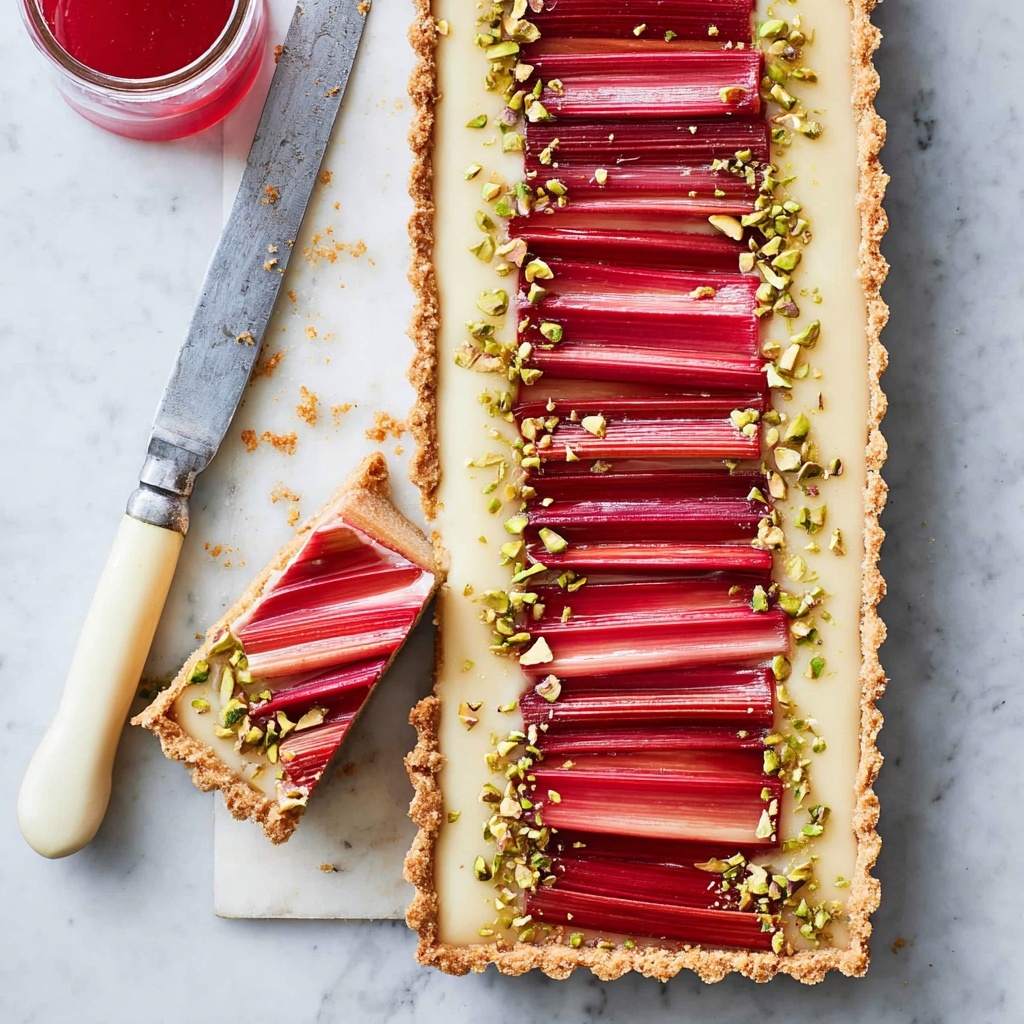 Vegan Rhubarb Custard Tart Recipe - Recipe Image