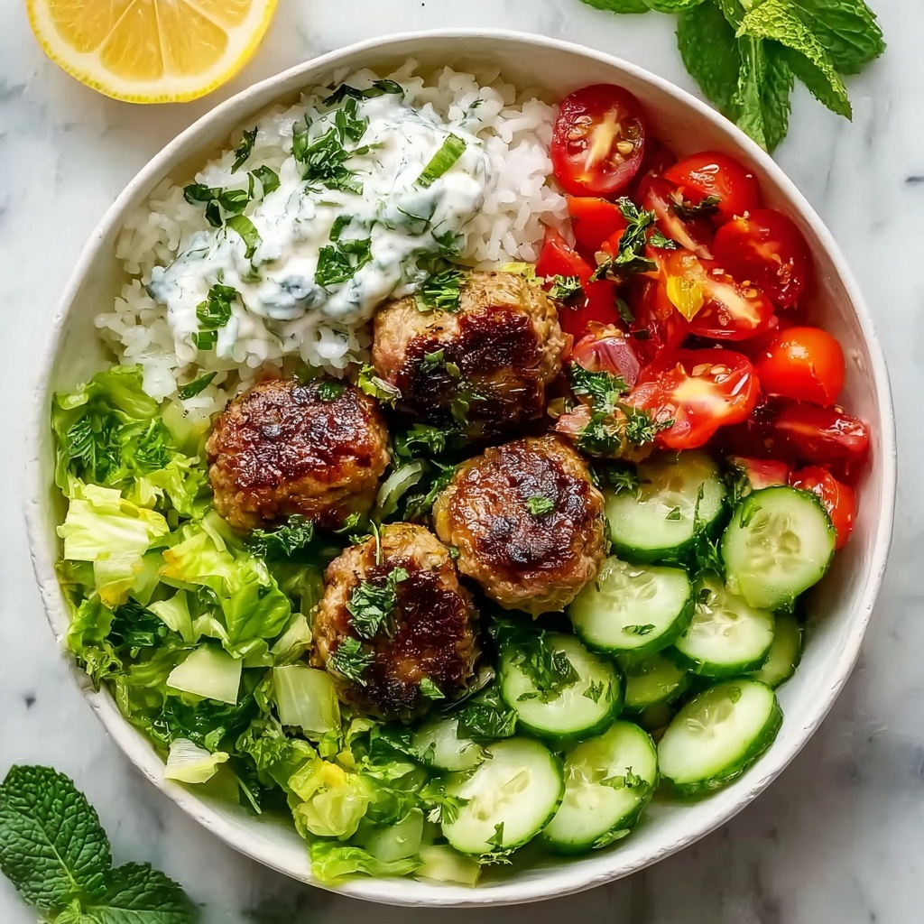 Greek Chicken Meatballs with Tzatziki and Fresh Salad Recipe - Recipe Image
