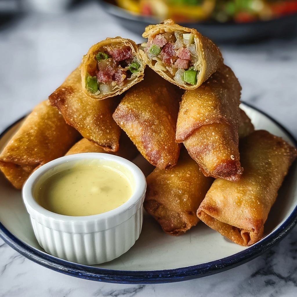 Corned Beef Egg Rolls with Honey Mustard Sauce Recipe - Recipe Image