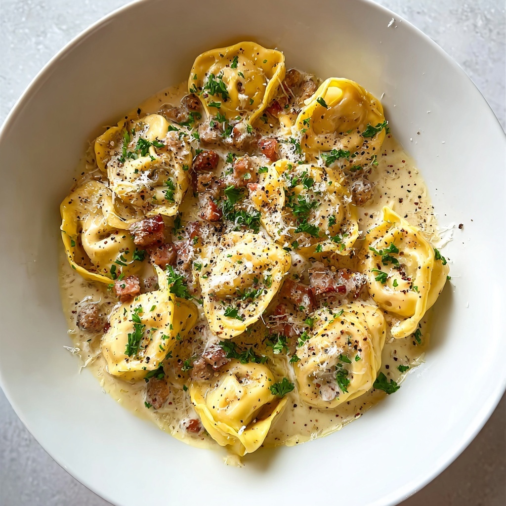 Creamy Tortellini Carbonara Recipe - Recipe Image