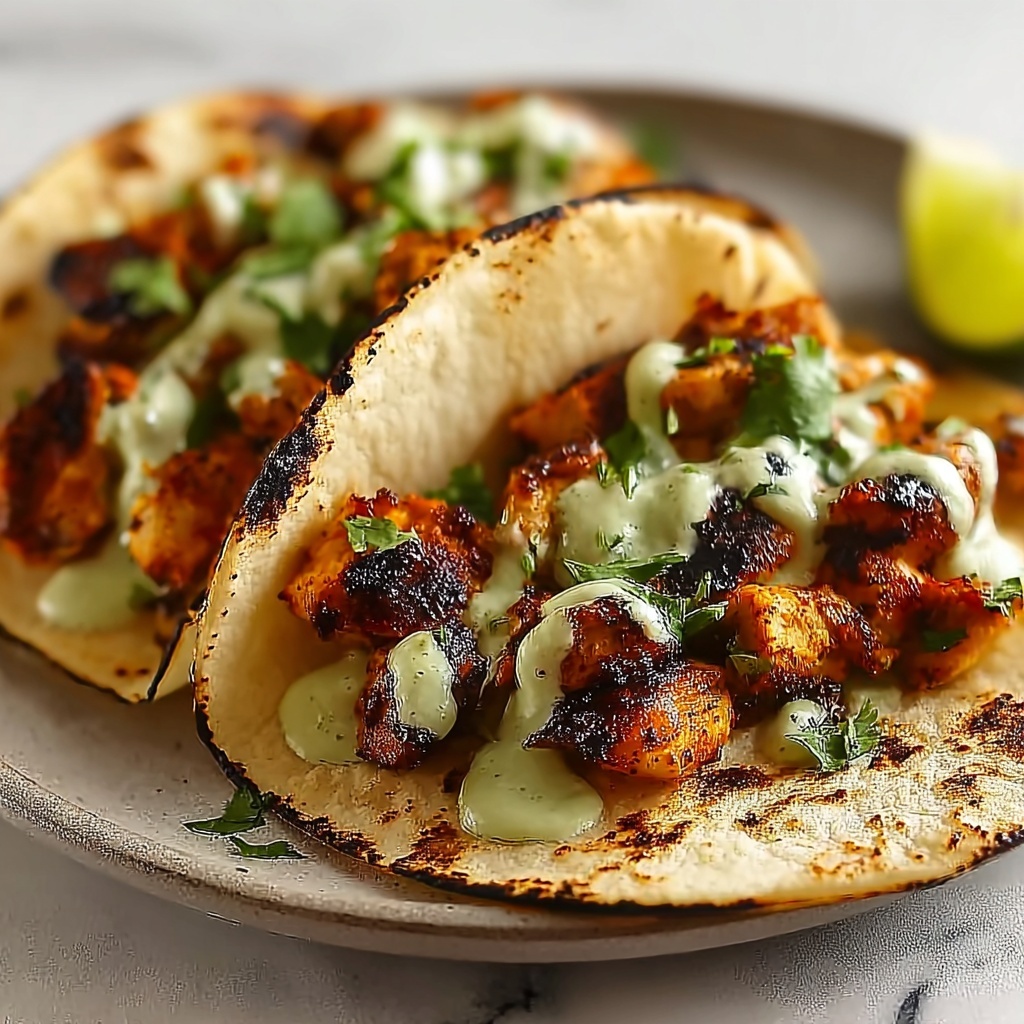 Garlic Butter Honey BBQ Chicken Tacos Recipe - Recipe Image