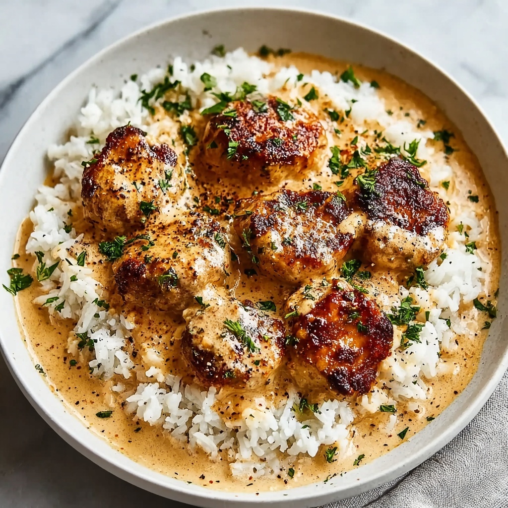 Creamy Smothered Chicken and Rice Recipe - Recipe Image