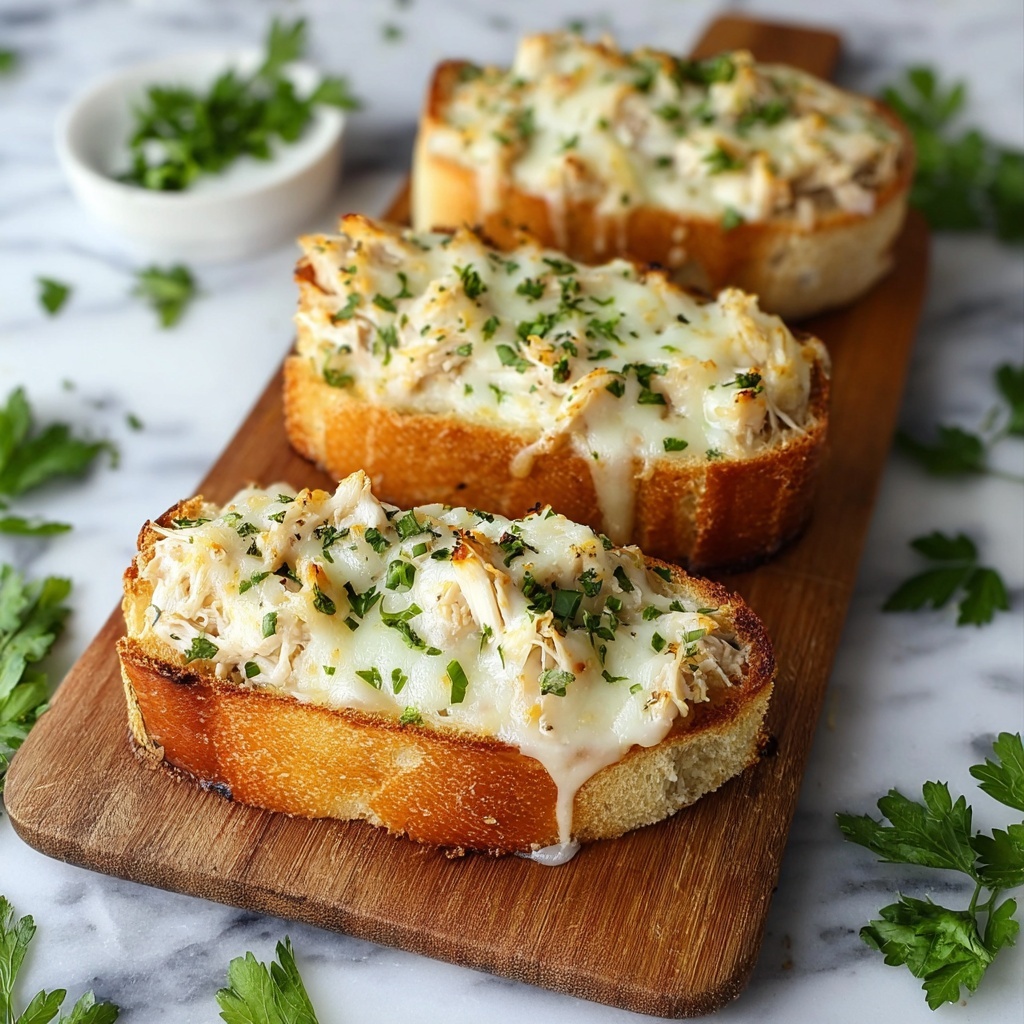 Viral Chicken Alfredo Garlic Bread That Will Wow Your Guests Recipe - Recipe Image