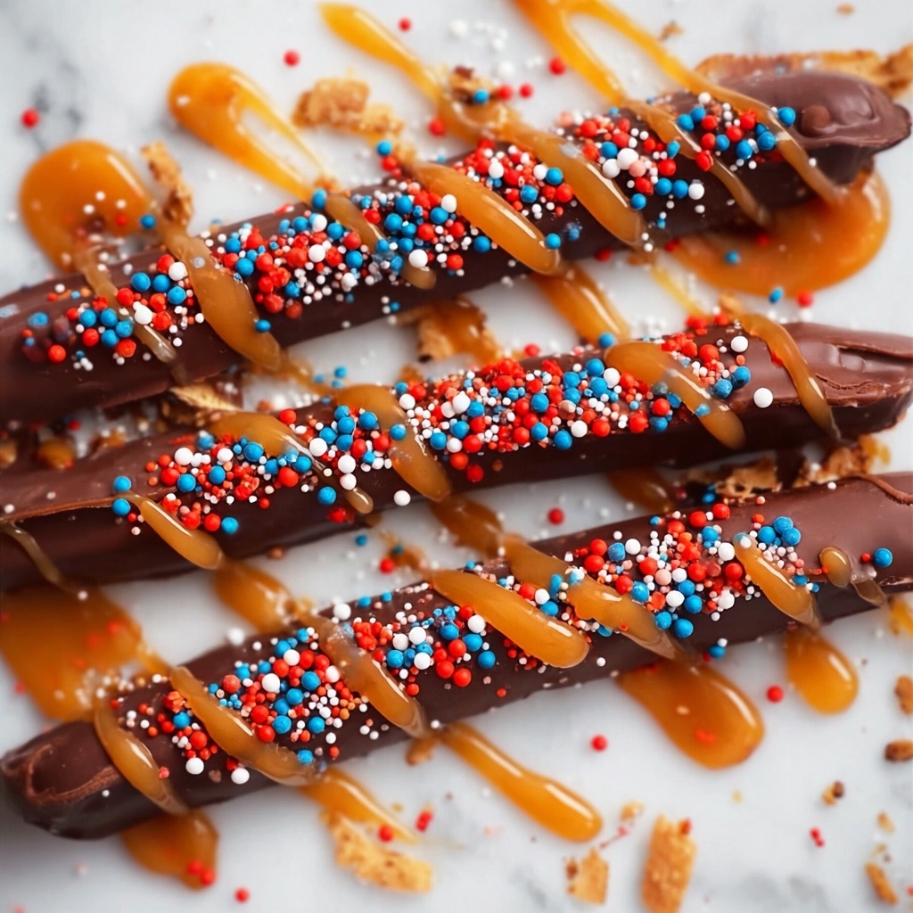 Chocolate Covered Pretzel Rods with Fun Fall Sprinkles Recipe - Recipe Image