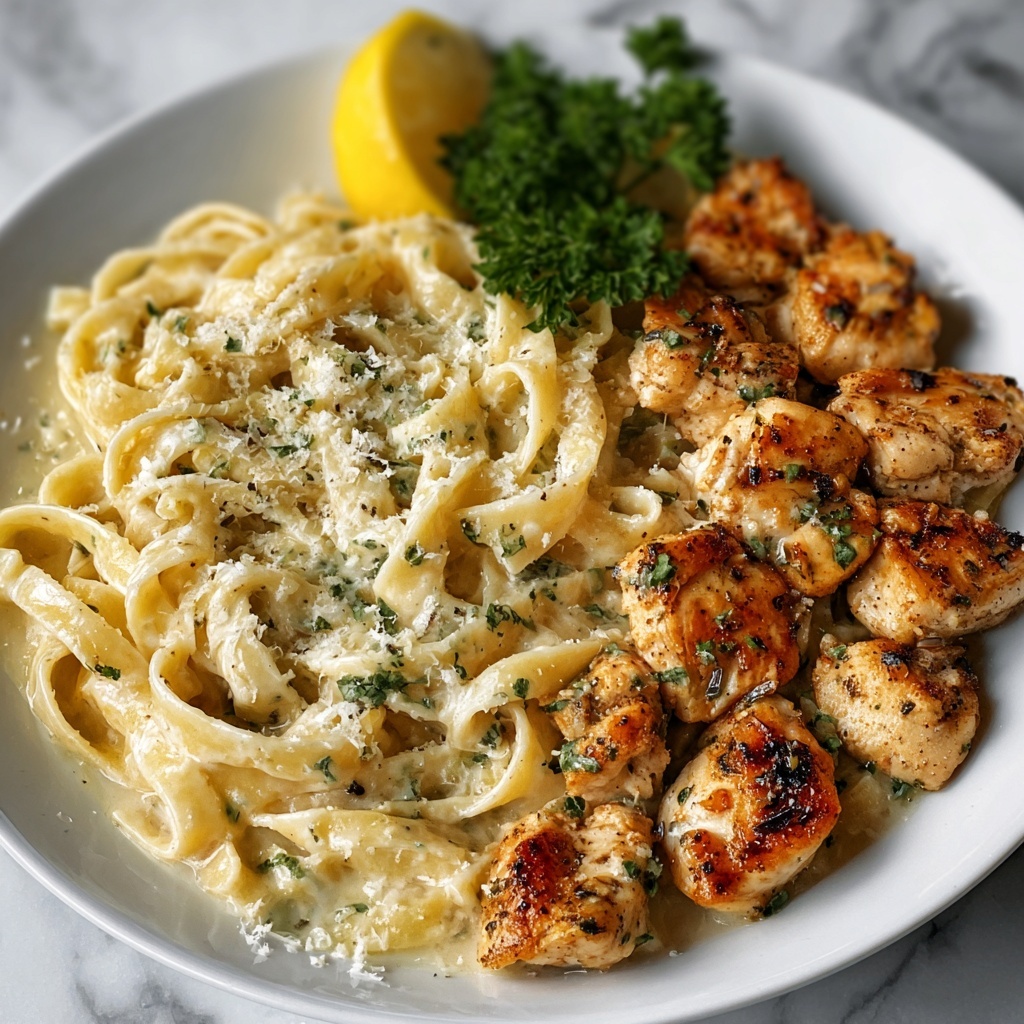 Lemon Garlic Butter Chicken with Parmesan Linguine Recipe - Recipe Image