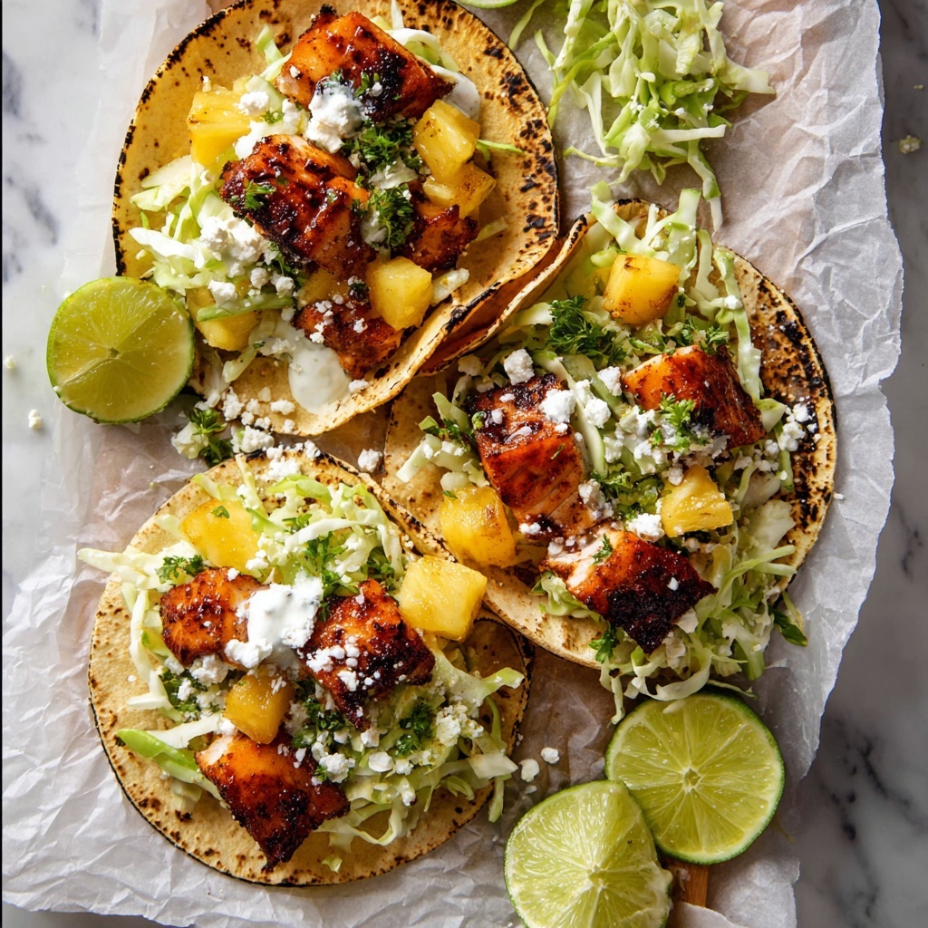 Sheet Pan Chipotle Salmon Tacos with Pineapple Jalapeño Salsa Recipe - Recipe Image