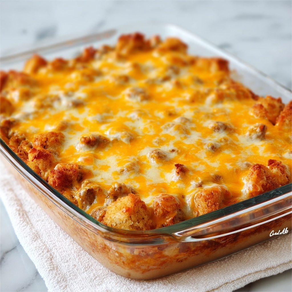 Tater Tot Casserole with Ground Turkey and Cheddar Recipe - Recipe Image