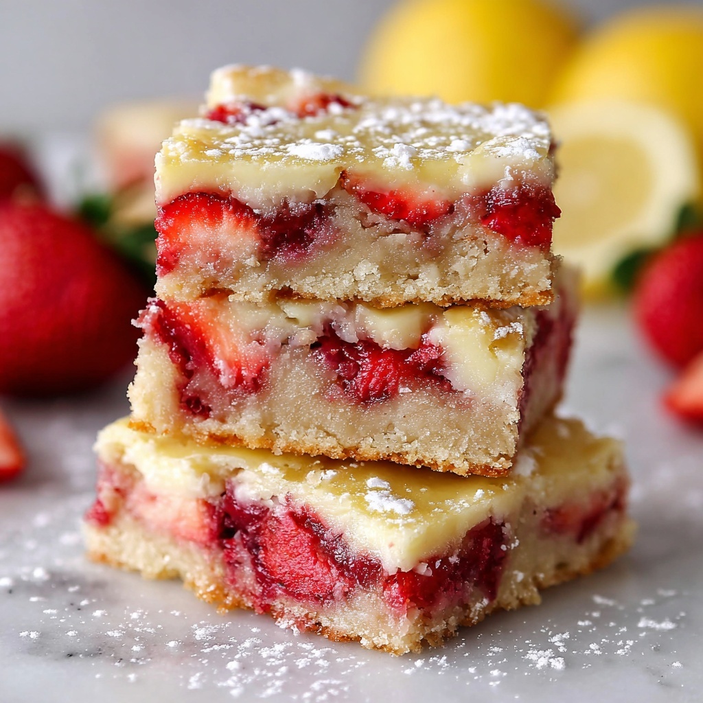Strawberry Lemon Blondies Recipe - Recipe Image