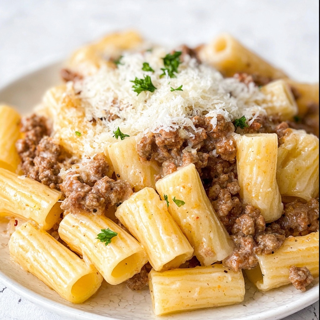 One-Pot Creamy Beef Pasta Recipe - Recipe Image