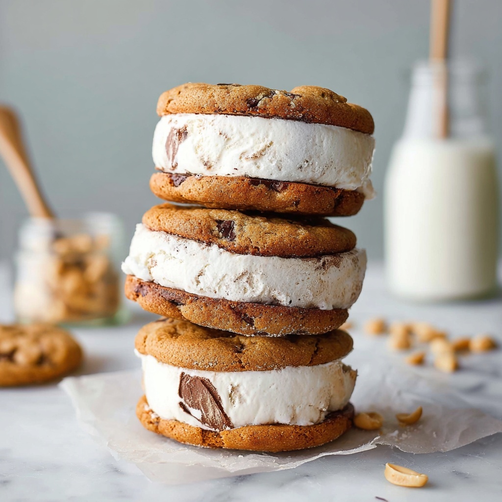 Vegan Banana Ice Cream Sandwiches with Peanut Butter and Chocolate Recipe - Recipe Image