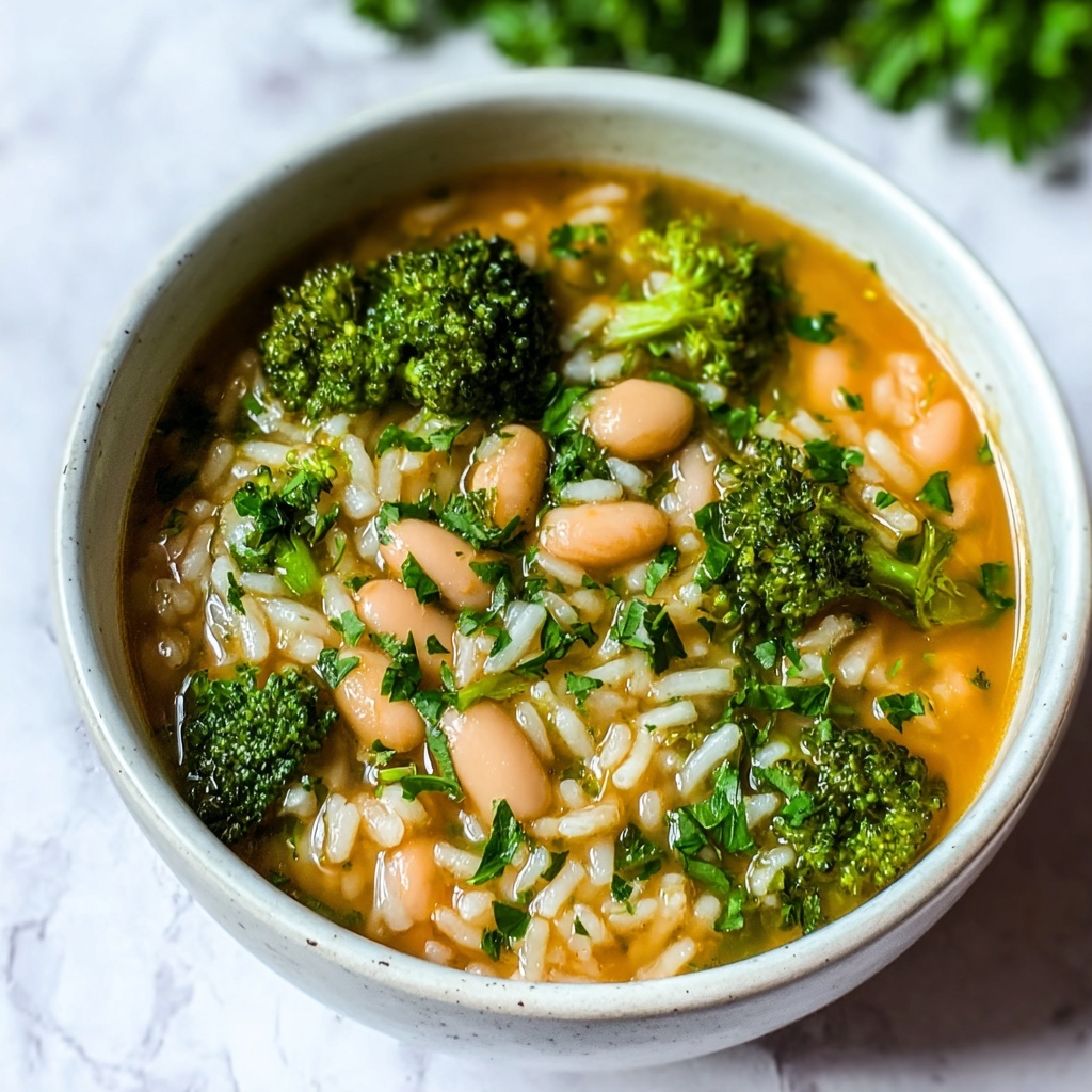Broccoli, Barley and Cannellini Bean Soup Recipe - Recipe Image