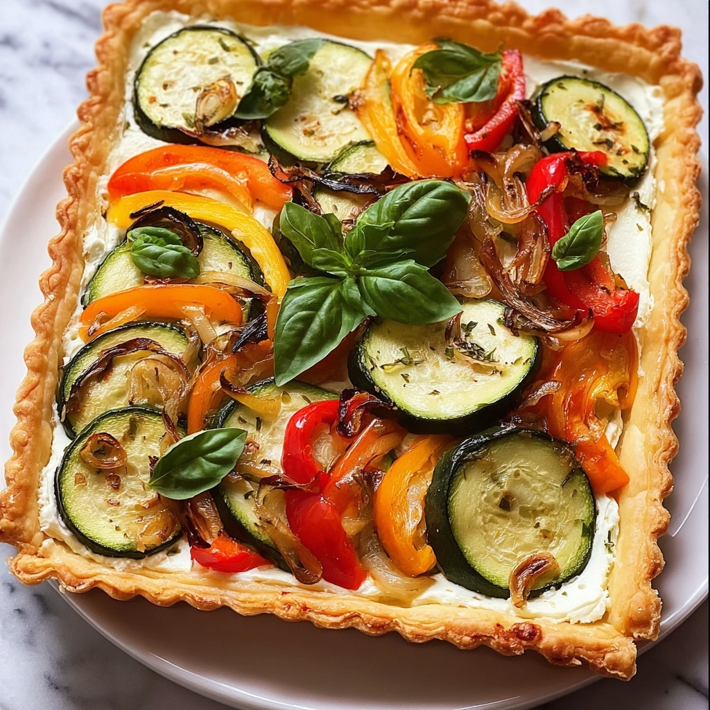 Roasted Veggie Tart Squares Recipe - Recipe Image
