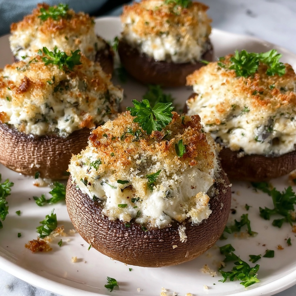 Herb & Garlic Stuffed Mushrooms Recipe - Recipe Image