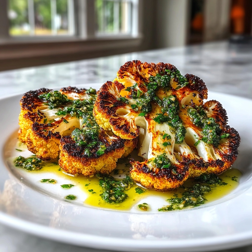 Cauliflower Steaks with Chimichurri Recipe - Recipe Image