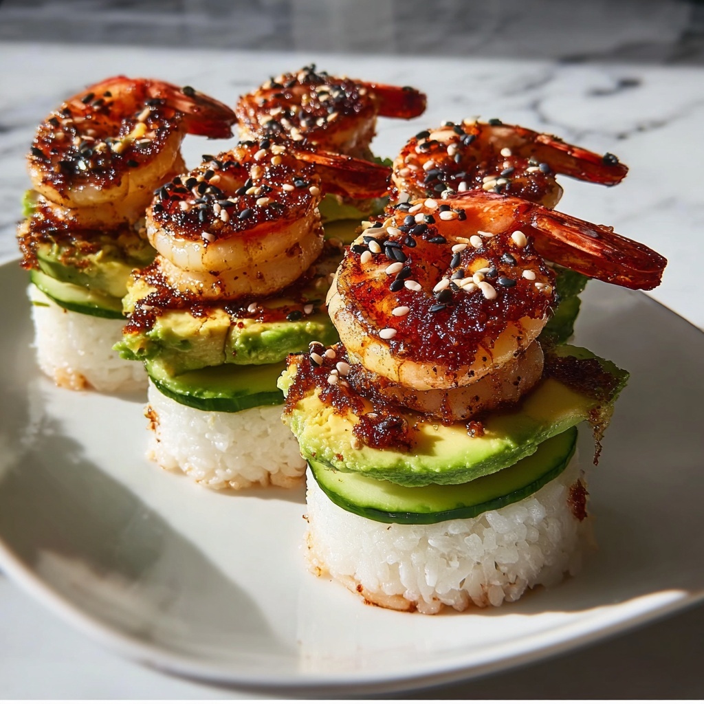 Spicy Shrimp Sushi Stacks: 5 Layers of Flavorful Delight Recipe - Recipe Image