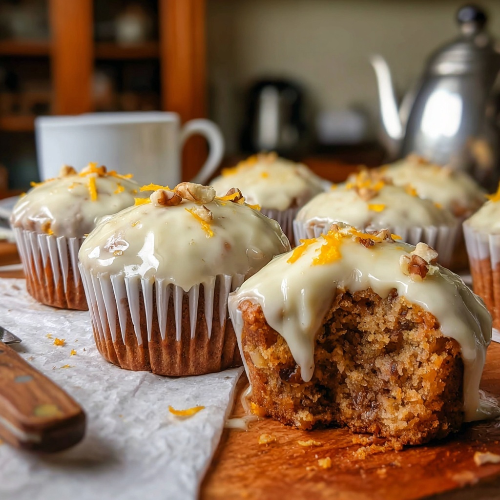 Spiced Date and Walnut Cupcakes with Orange Cream Drizzle Recipe - Recipe Image