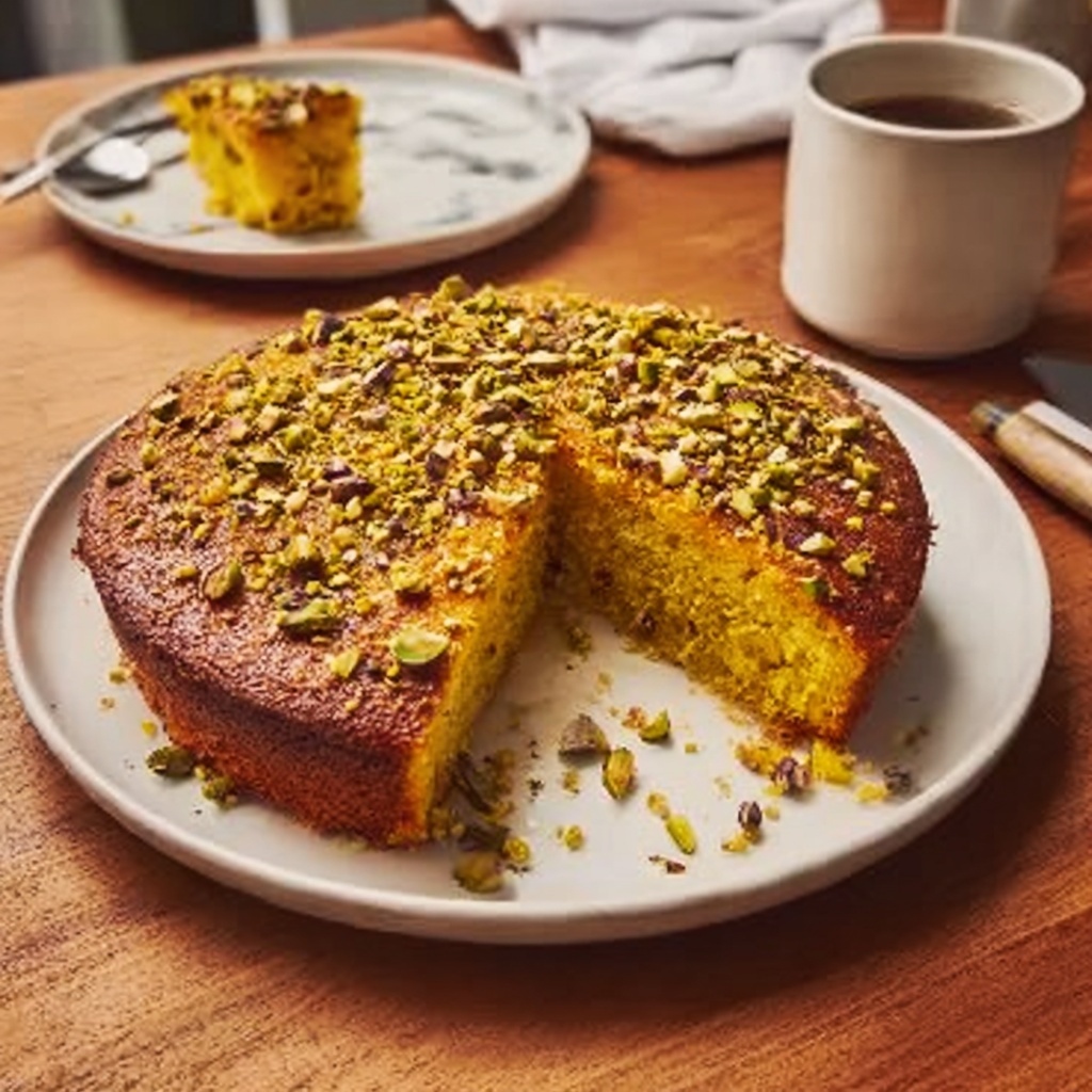 Rosewater Orange Zest Cake with Pistachios Recipe - Recipe Image