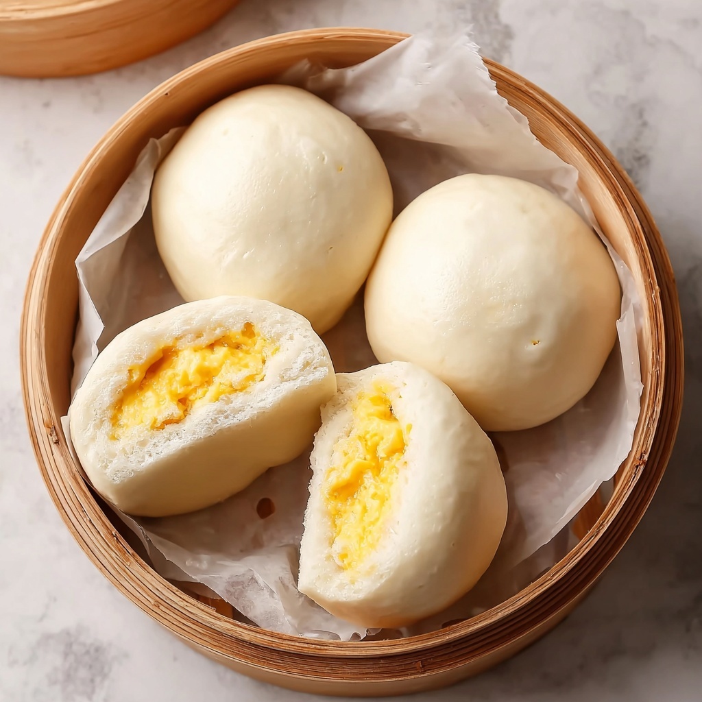 Heavenly Steamed Egg Custard Buns Recipe - Recipe Image