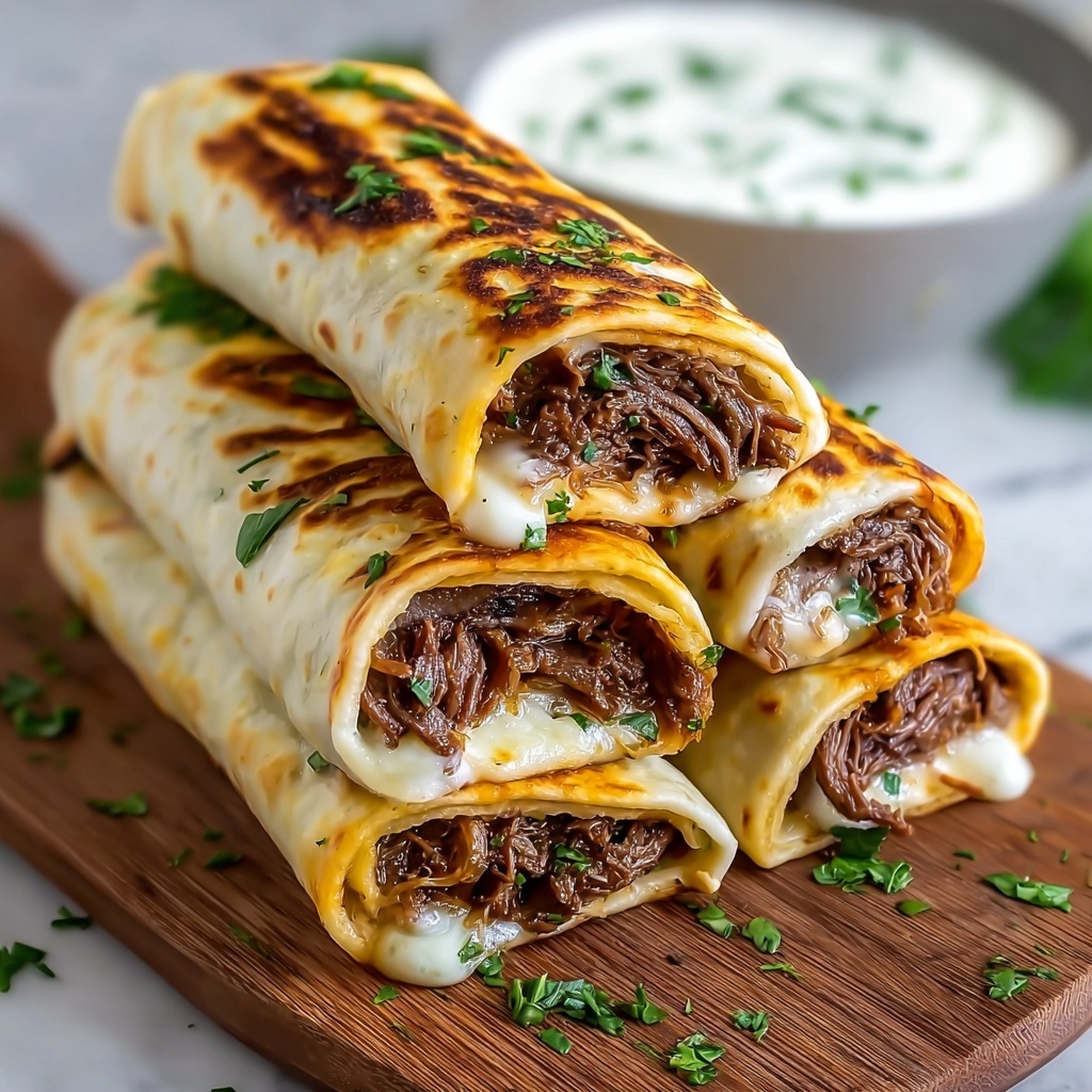 Mouthwatering French Dip Tortilla Roll Ups for a Cozy Night In Recipe - Recipe Image