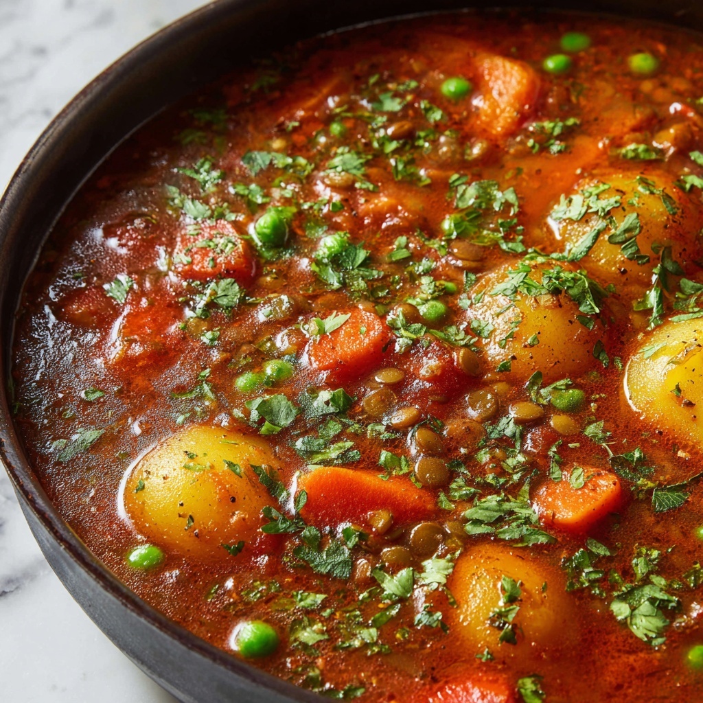 Hearty Vegan Lentil Vegetable Stew Recipe - Recipe Image