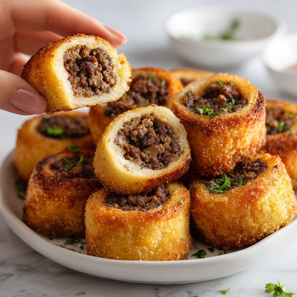 Spicy Garlic Beef Croquettes with Crispy Golden Crust Recipe - Recipe Image