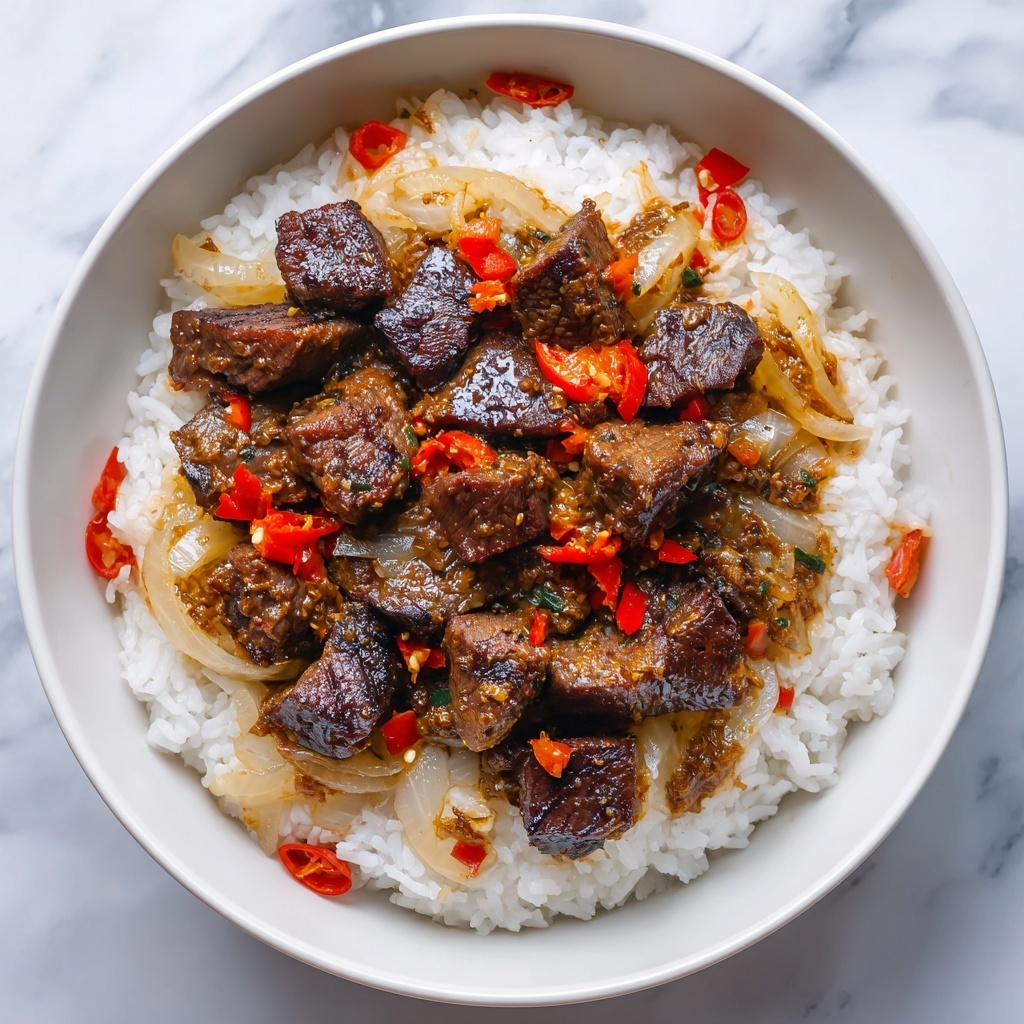 Sizzling Chinese Pepper Steak with Onions Recipe - Recipe Image