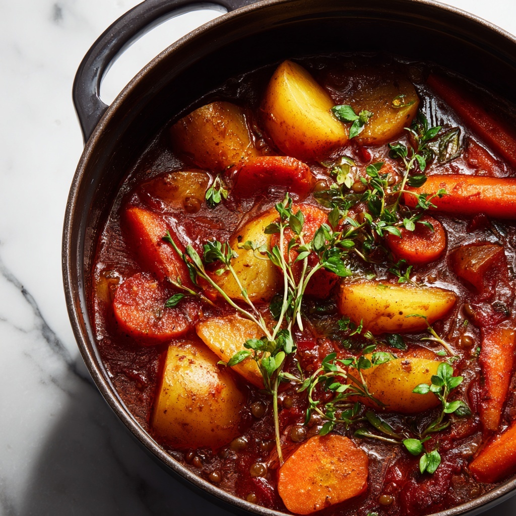 Hearty Vegan Lentil Vegetable Stew Recipe - Recipe Image