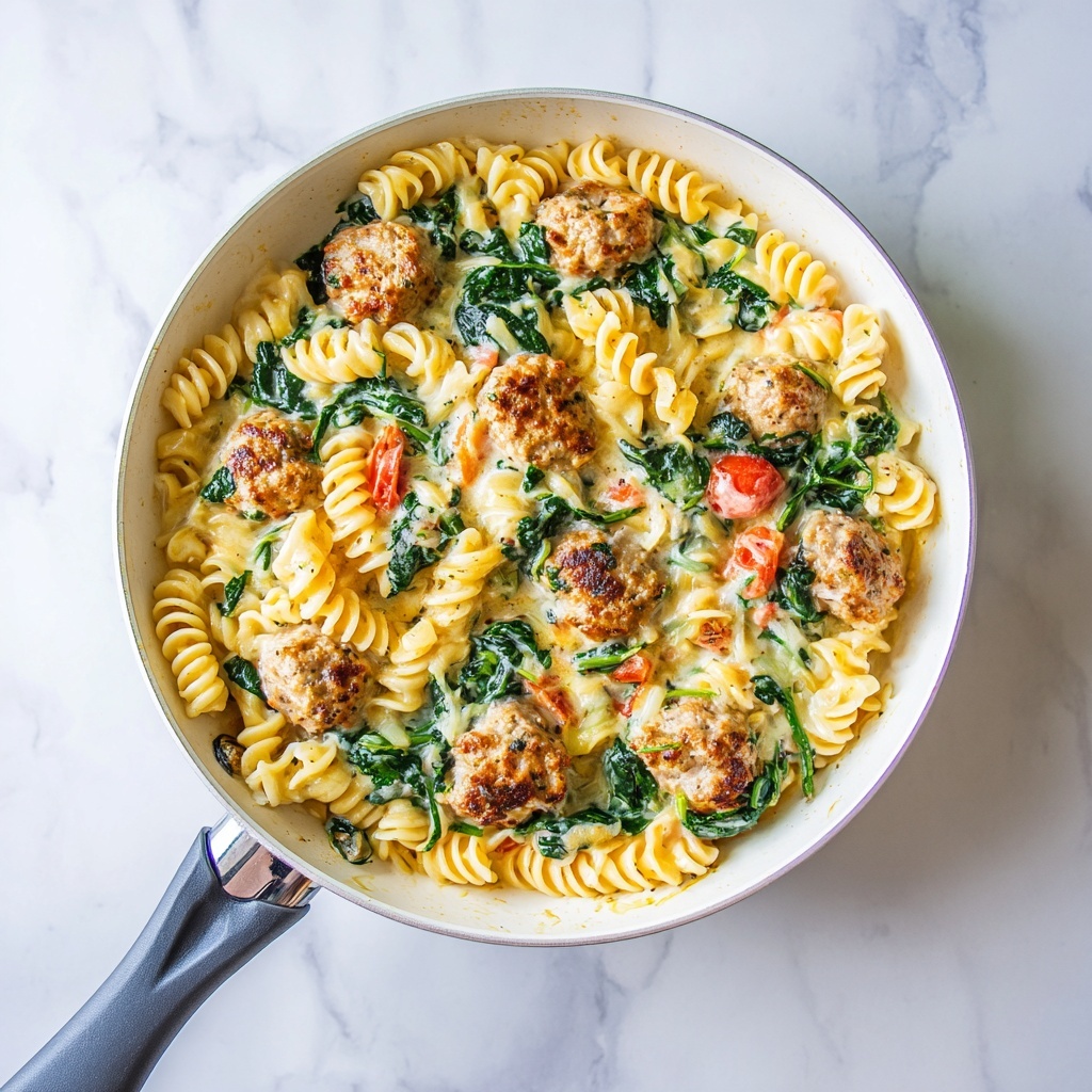 Creamy Chicken Sausage Orzo Skillet Recipe - Recipe Image